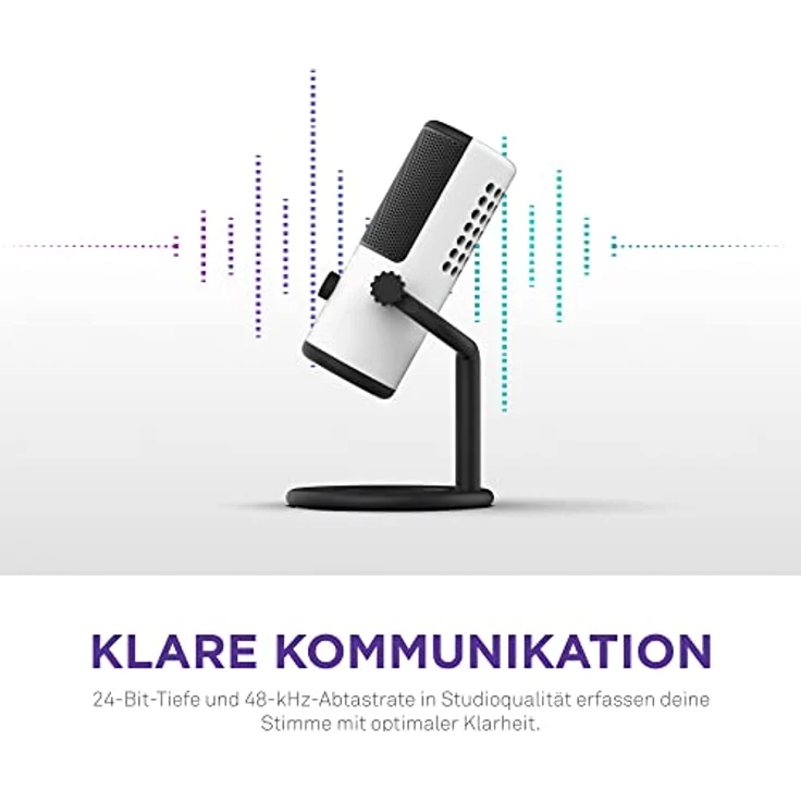 Nzxt Capsule Mini USB-Mikrofon - AP-WMMIC-W1 - Hohe Auflösung – Nierenförmige Richtcharakteristik – Ideal für Streaming, Content Creation und Podcasting – Integrierter Pop-Filter – Weiß – Bild 3