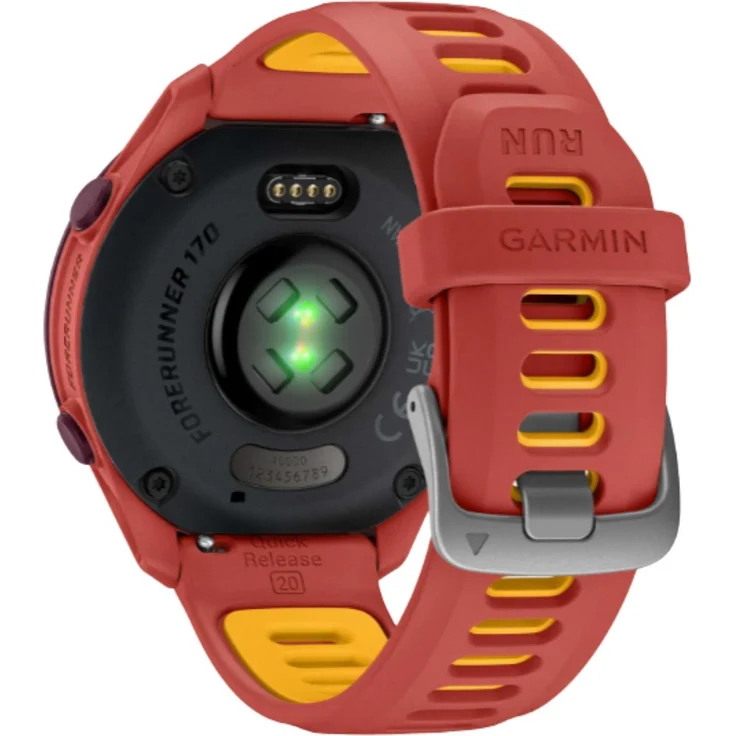 Garmin Forerunner 170 Music, GPS-Sportuhr mit 1,2'' AMOLED Display, Musikfunktion, rot