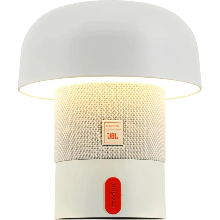 Kooduu Sensa Play Mini, Tragbarer Bluetooth Lautsprecher mit 11 h Akkulaufzeit und dimmbarem LED-Licht, Cloudy White