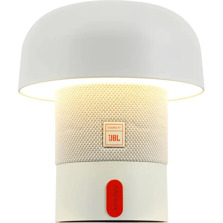 Kooduu Sensa Play Mini, Tragbarer Bluetooth Lautsprecher mit 11 h Akkulaufzeit und dimmbarem LED-Licht, Cloudy White