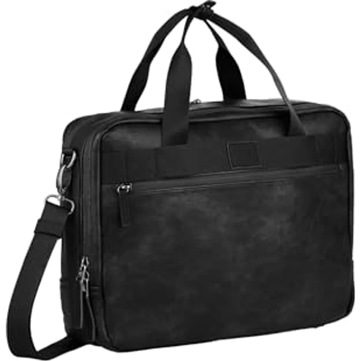 camel active Traces Aktentasche aus 100% Leder mit Laptopfach, 39 cm, schwarz – Bild 2
