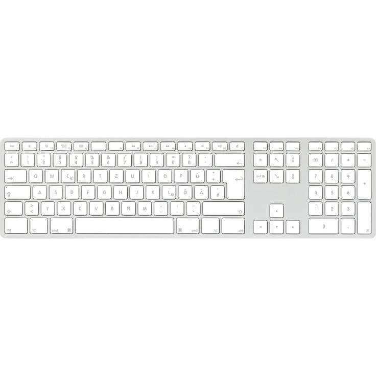 Matias Kabellose Tastatur Deutsch QWERTZ, USB-C mit AES-128-Bit-Verschlüsselung, Mac Silber