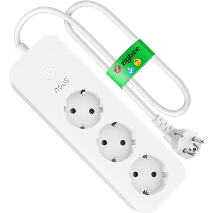NOUS A11Z Smart Steckdosenleiste, 3-Fach ZigBee Power Strip mit 16A, Energieüberwachung, 1.8m Kabel, App-Steuerung, kompatibel mit Alexa und Home Assistant – Bild 1