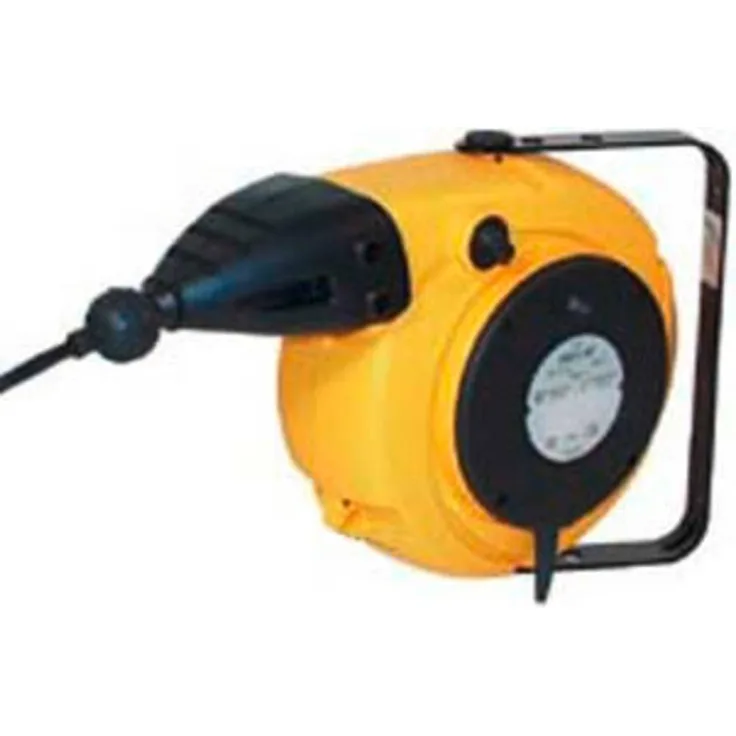 Gifas Electric 242738 Kabeltrommel, 11.5m mit Thermoplastkabel H05VV-F, Schutzart IP 43, max. 400 Volt, inkl. Wandbügel und Thermoschutz