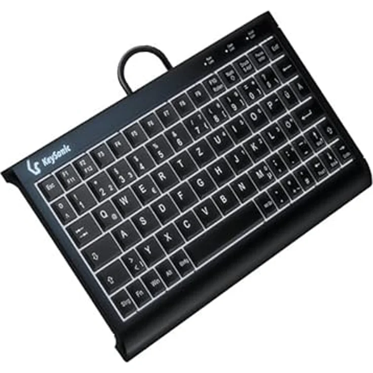 KeySonic TAS KSK-3011ELC (DE) Super-Mini Tastatur mit Nummernblock, Schwarz – Bild 2