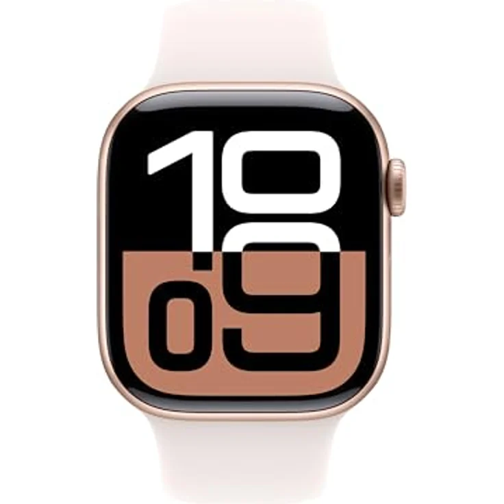 Apple Watch Series 10, 42 mm, GPS + Cellular, Aluminiumgehäuse Roségold, Sportarmband Blassrosa, S/M – Bild 2