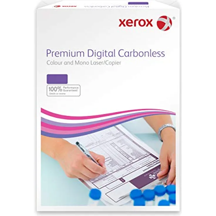 Xerox 003R99107 Premium Digital Selbstdurchschreibepapier, vorsortiert Pack mit 500 Blatt, 250 Sätze, 2 Fach-Satz, weiß/rosa, 83672