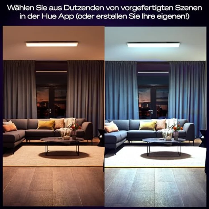 Philips Hue Aurelle White Ambiance, LED-Panelleuchte 120 cm x 30 cm in Weiß, smarte Deckenbeleuchtung mit 50.000 Weißtönen – Bild 4