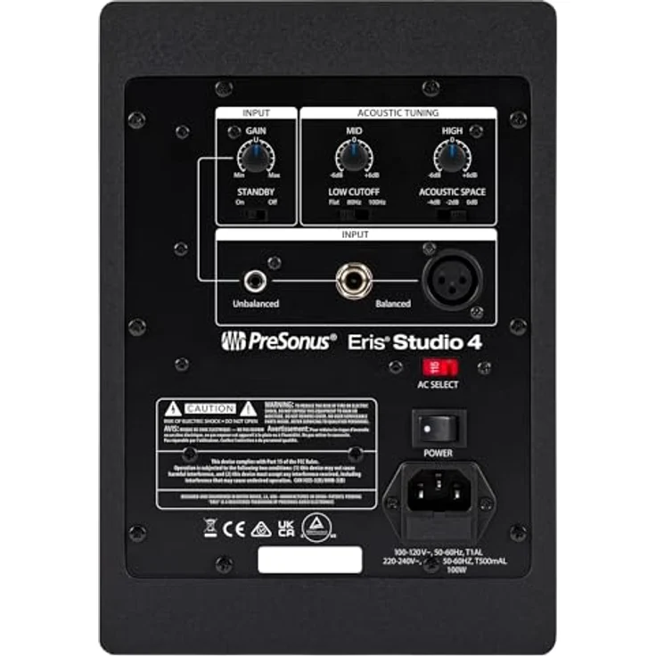 Presonus Eris Studio 4, Aktive 2-Wege Monitor-Boxen mit 100 W, inklusive Boxen-Füße, ideal für Home-Studios – Bild 6