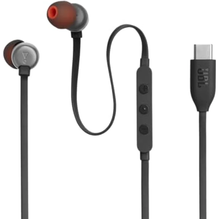 JBL Tune 310 C Kopfhörer – Kabelgebundene In-Ear-Kopfhörer Pure Bass Sound, Mikrofon und USB-C-Anschluss – Schwarz – Bild 3