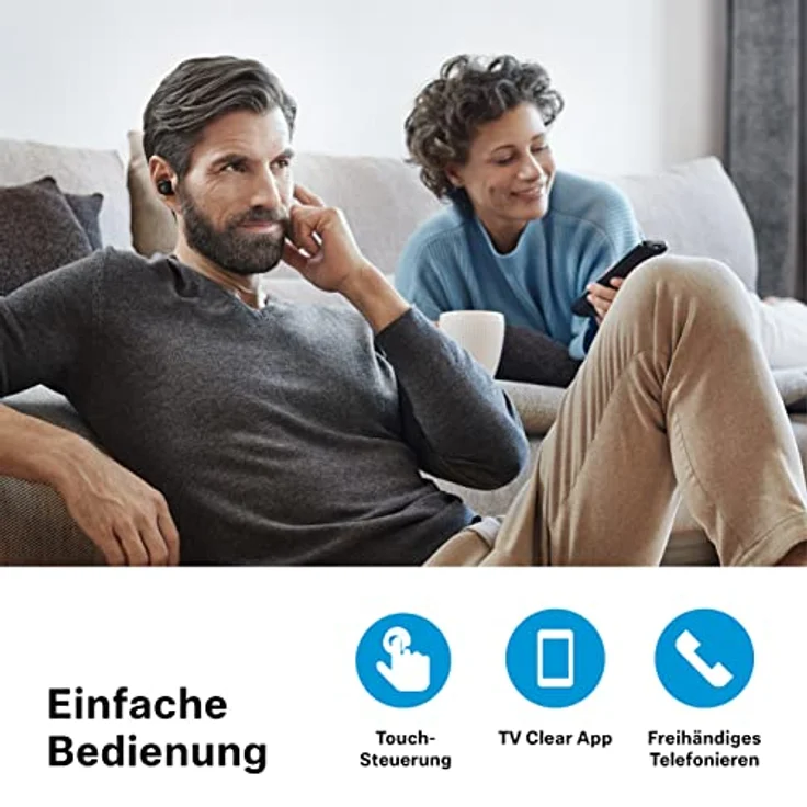 Sennheiser TV Clear Set - Wireless TV-Kopfhörer mit passiver Geräuschunterdrückung und Bluetooth - komfortable, kabellose In-Ear Kopfhörer für den Fernseher – Bild 4