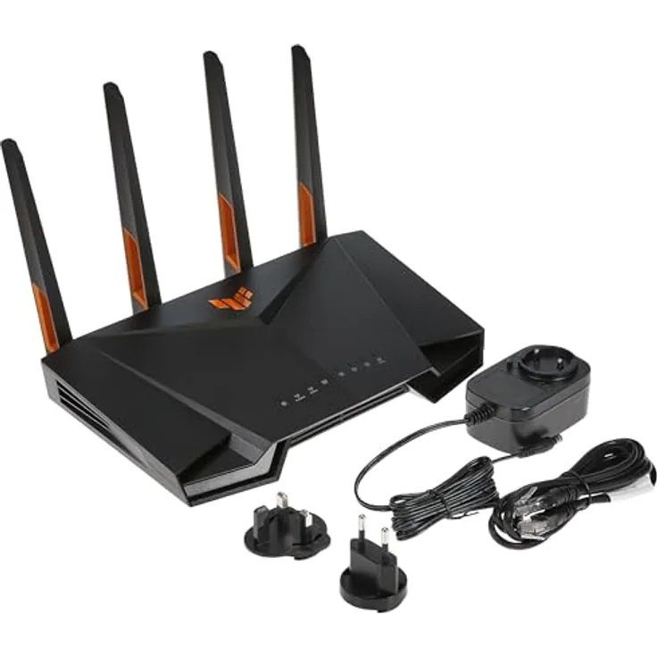 ASUS TUF Gaming AX4200 Dual Band WiFi 6 Router mit mobilem Tethering, 2,5 Gbit/s Port, mobilem Spielmodus (Schwarz)