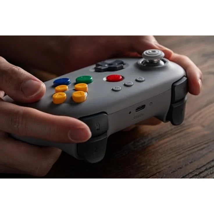 8BITDO RET00905 64 Bluetooth Gaming Controller Grau, kompatibel mit Nintendo Switch 2 und Android, Hall-Effekt-Joystick, Turbo-Funktion, Vibrationsunterstützung – Bild 7