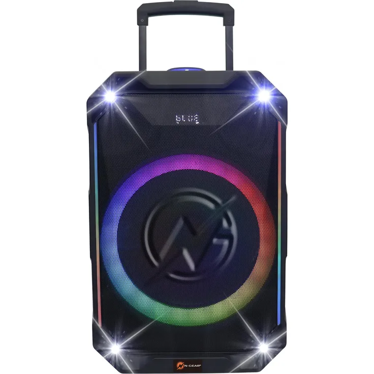 N-Gear The Flash 1040, Aktiver PA Lautsprecher mit 10 Zoll Treiber, 50 Watt, Bluetooth, Karaoke-Funktion, Schwarz