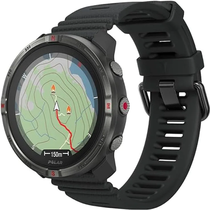 Polar Grit X2, Outdoor Multisport GPS Uhr mit AMOLED Display, Offline Karten, Dual-Frequency GPS, Handgelenk EKG, Elixir Biosensing, TrainingPeaks, SpO2, bis zu 7 Tage Akkulaufzeit
