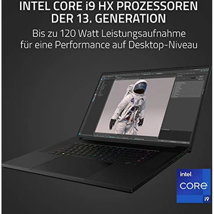 Razer Blade 18-18 Zoll Gaming Laptop (NVIDIA Geforce RTX 4060, Intel i9-13950HX, QHD 240Hz Display, 16GB DDR5 RAM, 1TB SSD, Alu-Gehäuse) QWERTZ DE-Layout | Schwarz – Bild 4