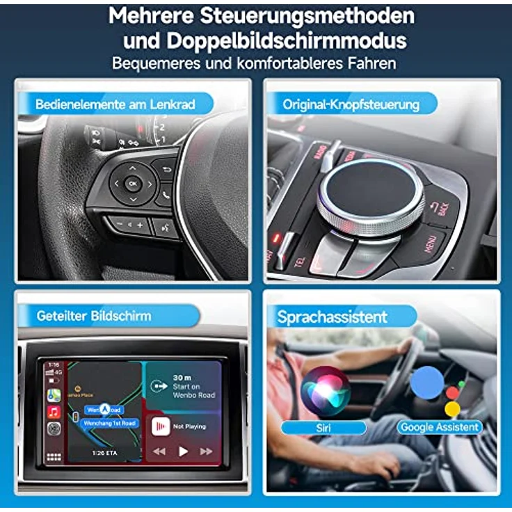 Carlinkit 5.0 2air CarPlay Wireless und Android Auto Wireless Adapter,für Autos mit CarPlay und Android Auto-Funktion(Herstellungsjahr:2017 bis 2024) Unterstützt Sprachassistent,Navigation,Musik – Bild 4