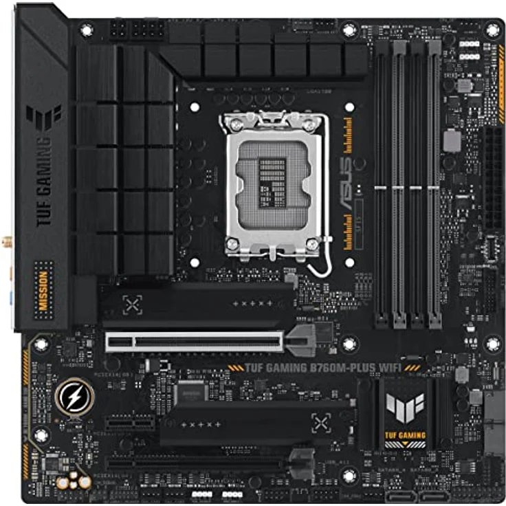 ASUS TUF GAMING B760M-PLUS WIFI Mainboard Sockel Intel LGA 1700 (Intel B760, mATX, DDR5 Speicher, PCIe 5.0, 2x M.2, WiFi 6, Thunderbolt 4, Aura Sync) – Bild 2