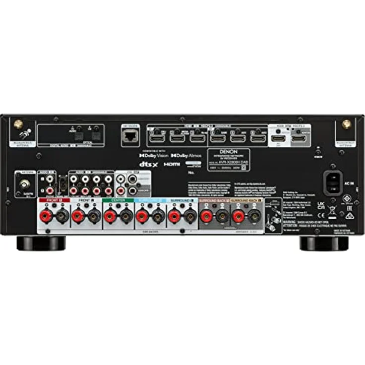 Denon AVR-X2800HDAB 7.2-Kanal AV-Receiver, HiFi Verstärker mit Dolby Atmos, DTS:X, 6 HDMI Eingängen und 2 Ausgängen, 8K HDMI, Bluetooth, DAB, WLAN, AirPlay 2, HEOS Mulitroom, Alexa kompatibel, schwarz – Bild 3