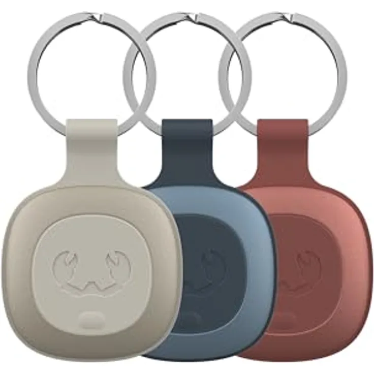 Fresh 'n Rebel Smart Finder - Funktioniert mit Apple Wo Ist? (IOS), Schlüsselfinder mit Lautsprecher, Smart Tag, IP67 Staub- und wasserdicht, 3-Pack (Silky Sand, Dive Blue, Safari Red)