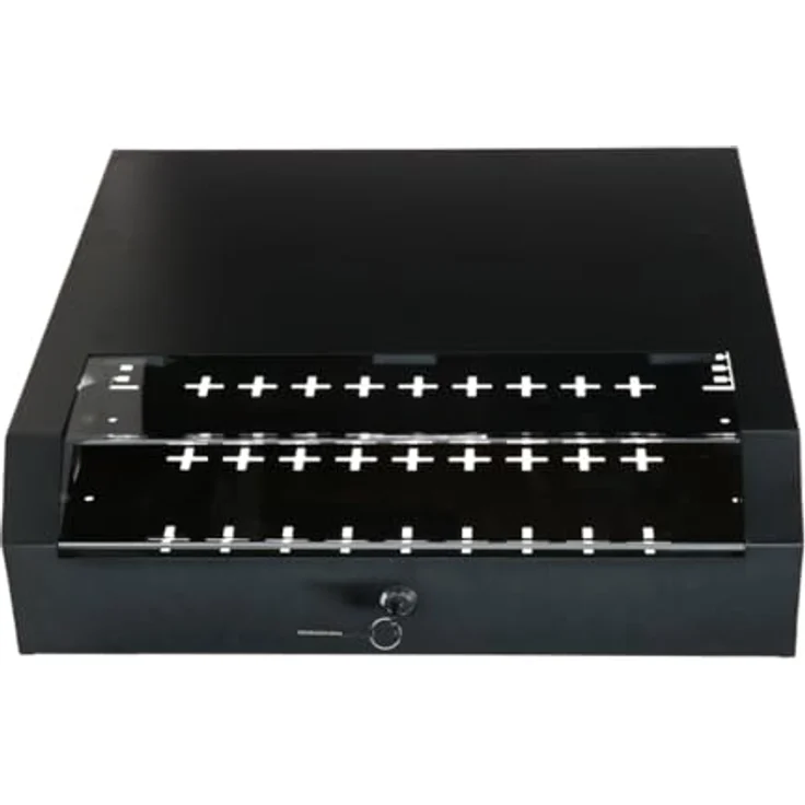 DSIT Netzwerkschrank 19 Zoll Wandgehäuse kompakt flach, 5U, Ventilationslöcher, Maße 500 x 140 x 475 mm – Bild 2