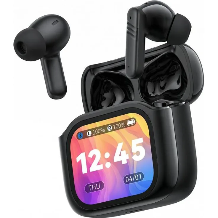 XO X50 TWS, Kabellose In-Ear Kopfhörer mit LCD-Display, ANC + ENC, 6 Stunden Akku, Bluetooth 6.0, Dualmikrofon, Schwarz