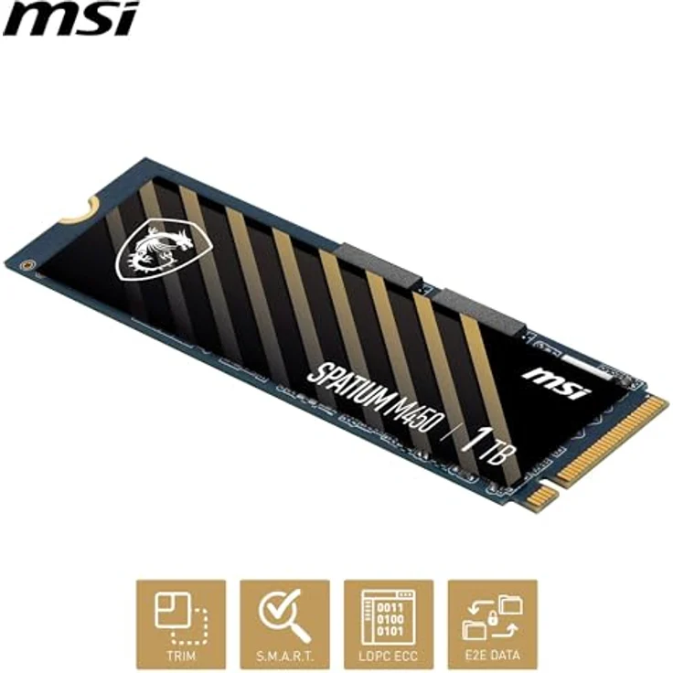 MSI SPATIUM M450 PCIe 4.0 NVMe M.2 1TB V1, schnelle und effiziente SSD-Festplatte – Bild 7
