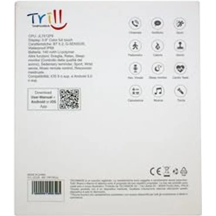 Techmade Trilli Smartwatch für Kinder, Gelb, 0,9" Full-Touch-Display, BT 5.0, wasserdicht, G-Sensor – Bild 6