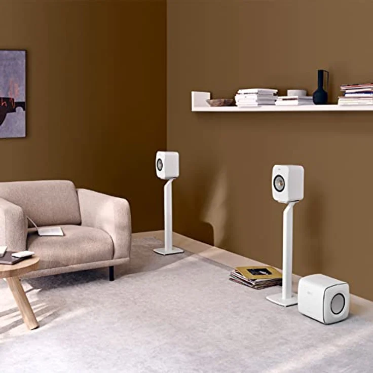 KEF S1 Standfuß für LSX- und LSX II-Aktivlautsprecher (Paar), Mineralweiß, integriertes Kabelmanagementsystem – Bild 3