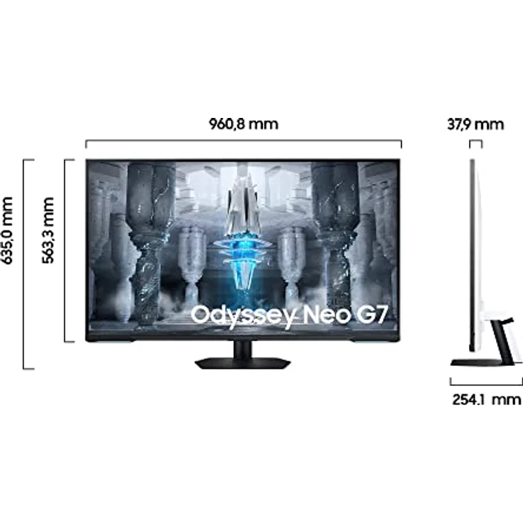 Samsung Odyssey Neo G70C Gaming Monitor S43CG700NU, 43 Zoll, VA-Panel, UHD-Auflösung, AMD FreeSync Premium Pro, 1 ms (MPRT) Reaktionszeit, Bildwiederholrate 144 Hz, Schwarz – Bild 2