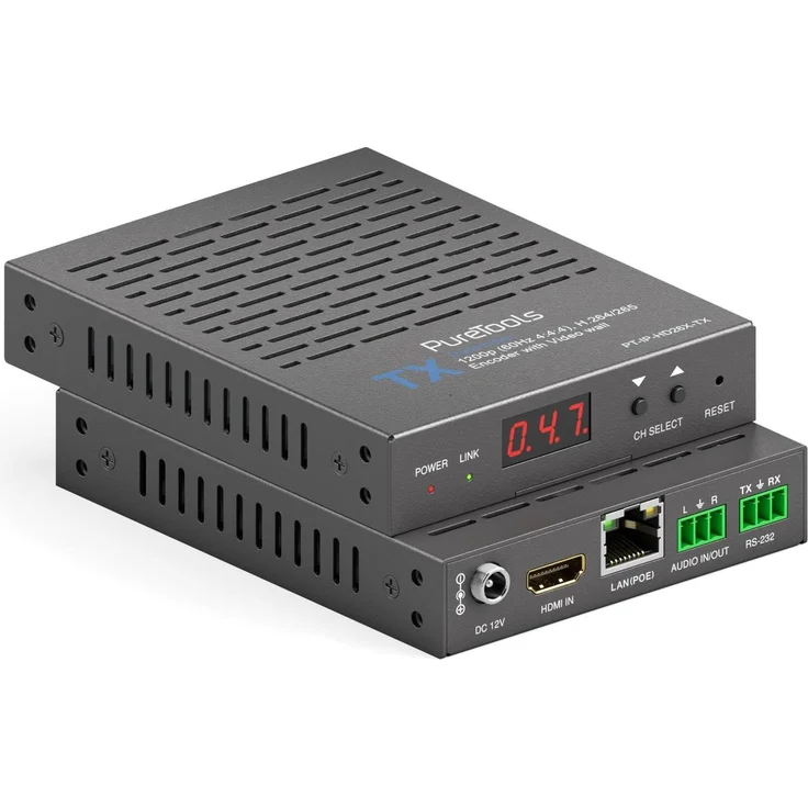 Purelink Puretools HDMI IP Transmitter H264/265, 1920x1200 Auflösung, WLAN Repeater mit PoE und Multicast-Unterstützung