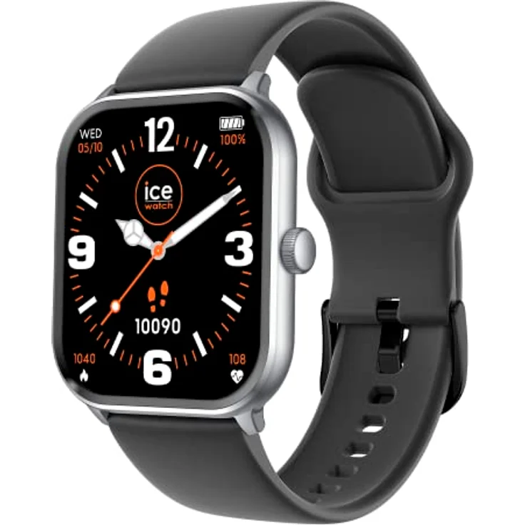 Ice-Watch - ICE smart Silver black - Silbergraue Smartwatch für Herren/Unisex mit Silikonarmband - 021411 (1,85") – Bild 2