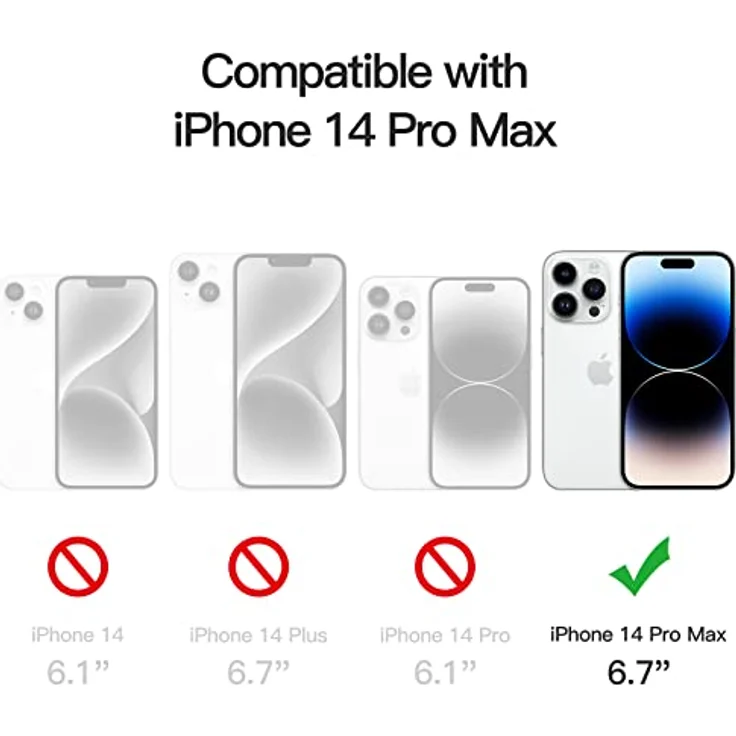 JETech Magnetische Hülle für iPhone 14 Pro Max, Durchsichtig, mit MagSafe-Kompatibilität und 3-facher Stoßabsorption – Bild 2