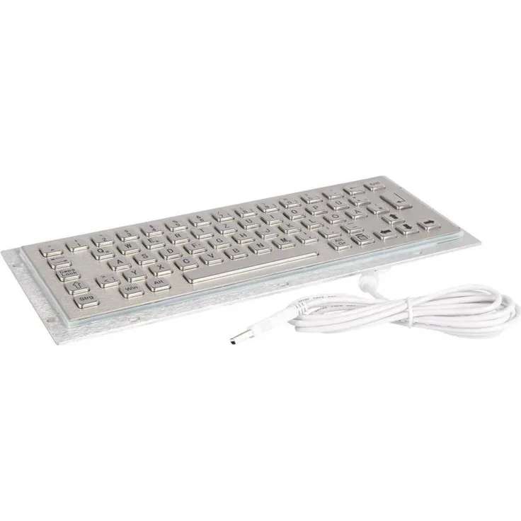 Joy-it IPC Keyboard 01A, Kabelgebundene Tastatur mit IP65/NEMA 4X Schutz, Deutsch QWERTZ Layout, silber