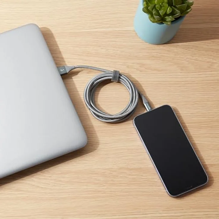 AmazonBasics – Verbindungskabel Lightning auf USB-A, doppelt Nylon-umflochten, fortschrittliche Kollektion, MFi-zertifiziertes Ladekabel für iPhone, dunkelgrau, 1,82 m – Bild 6