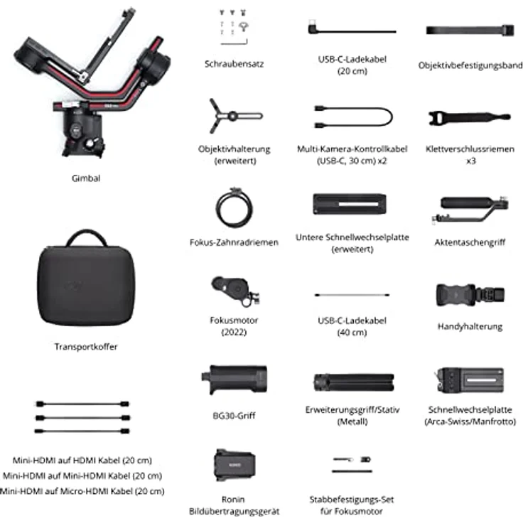 DJI RS 3 Pro Combo – 3-Achsen Gimbal-Stabilisator für DSLR- und Kinokameras, automatische Achsensperren, verlängerte Carbon-Achsenarme, 4,5 kg getestete Zuladung, LiDAR-Fokus, O3 Pro Übertragung – Bild 5