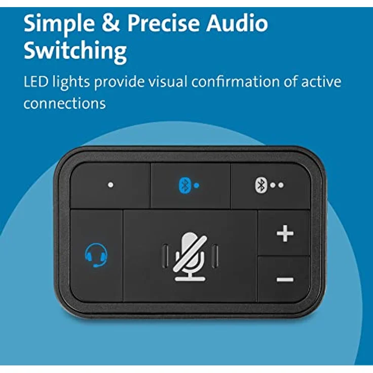 Kensington K83300WW, 3-in-1 Pro-Audio-Headset-Schalter für kabelgebundene und kabellose Headsets, kompatibel mit Microsoft Teams, Google Meet, Zoom, USB-C/USB-A/3,5 mm – Bild 5