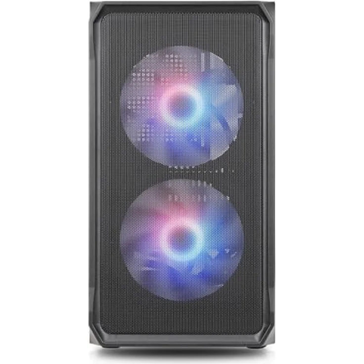 Silentware Air 10 Black, kompaktes mATX PC-Gehäuse mit Mesh-Front, gehärtetem Glas-Seitenfenster und 2x 140mm A-RGB Lüftern – Bild 4