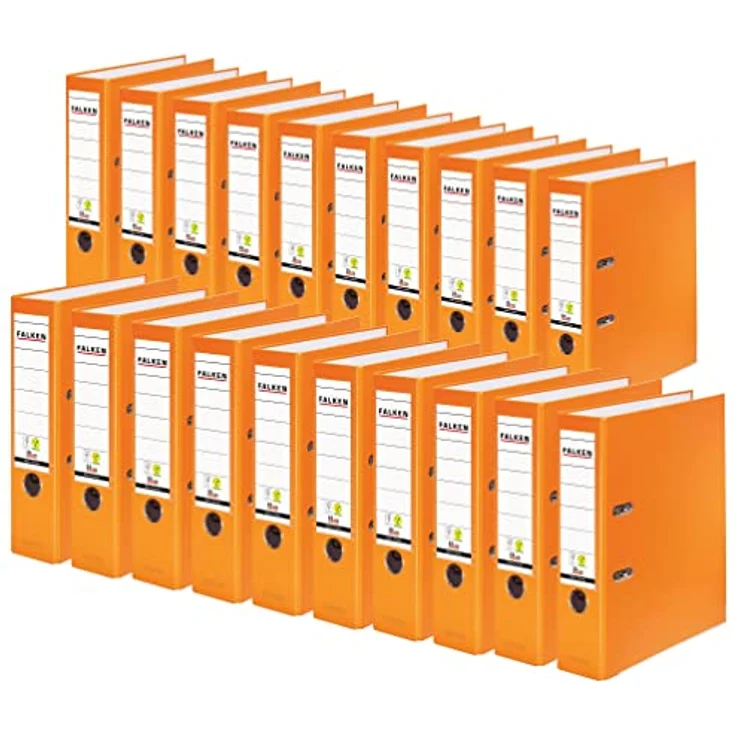 Falken Aktenordner PP-Color A4, 80mm Rücken, Orange Einsteckschild, strapazierfähig, FSC-zertifiziert – Bild 2