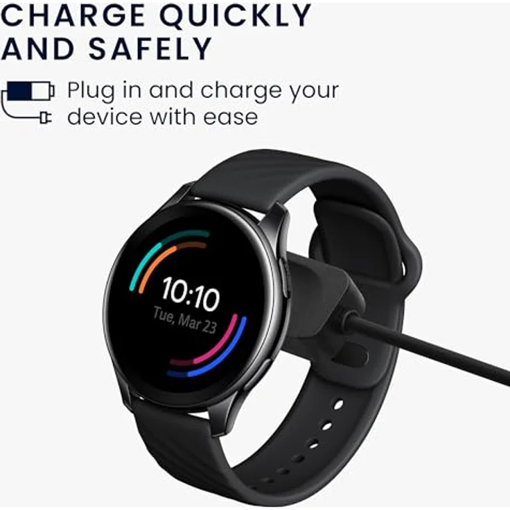 kwmobile USB Kabel Charger für OnePlus Watch 2 / Watch 3, schnelles Aufladekabel in Schwarz, ideal als Zweitkabel, 100 cm Länge – Bild 2