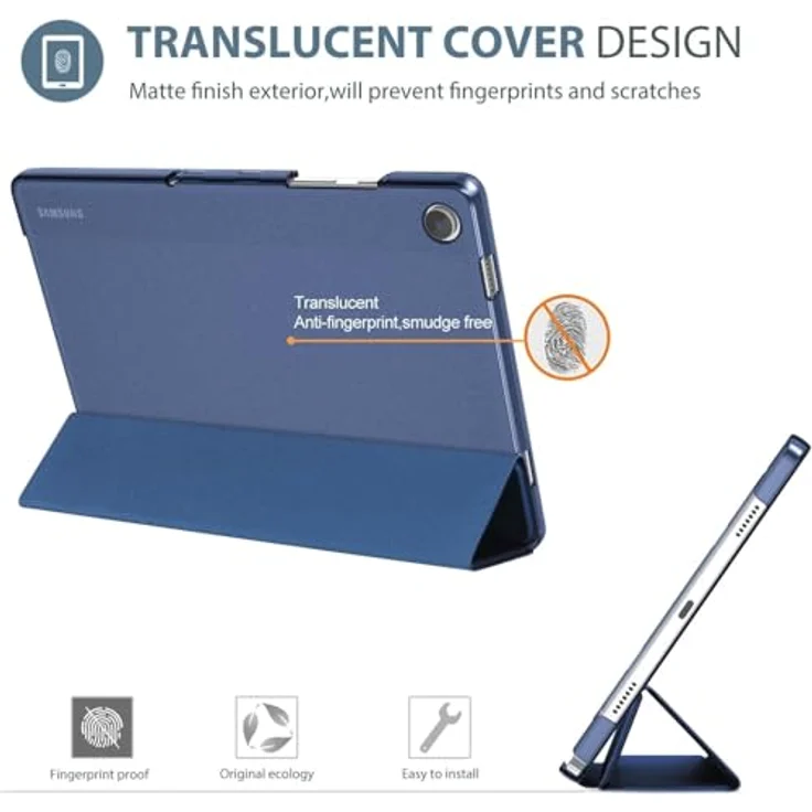 ProCase Hülle für Samsung Galaxy Tab A9+ / A9 Plus 11 Zoll 2023 (SM-X210), Dünn Leicht Smart Cover mit Translucent Frosted Rückseite - Navy – Bild 3