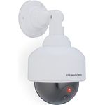 Relaxdays Kamera Dummy, blinkendes LED-Licht, innen & außen, Einbrecher Abschreckung, Überwachungskamera Attrappe, weiß, 1 Stück