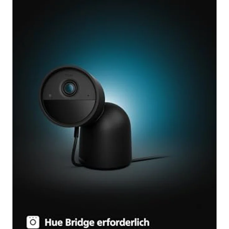 Philips Hue Secure kabelgebundene Smart Home Überwachungskamera mit Standfuß, Full HD Video, für drinnen oder draußen, einfach zu installieren, Smart Home Security und Lichtsteuerung per App, schwarz – Bild 2