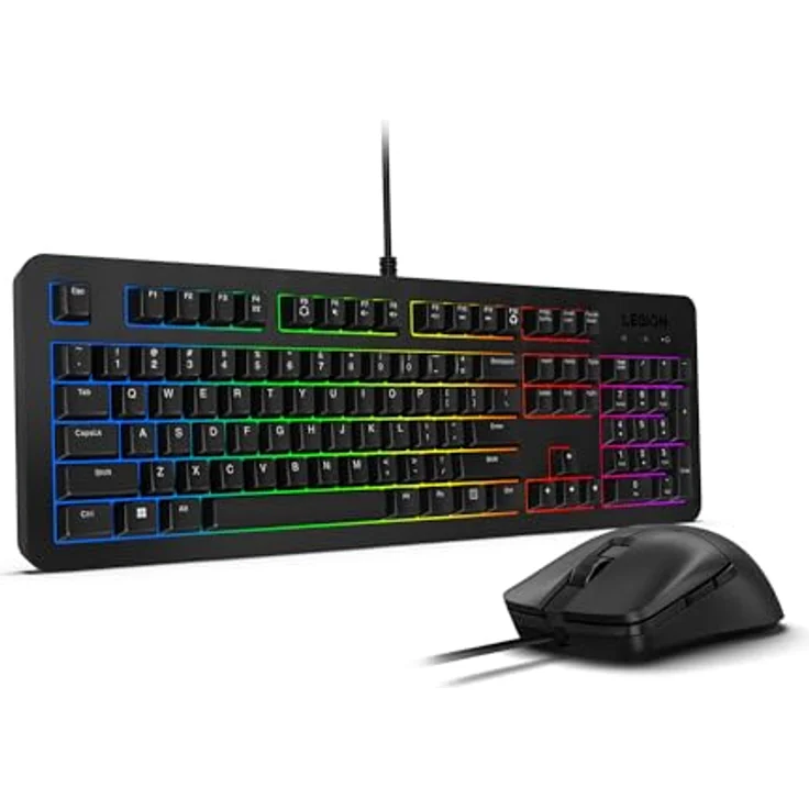 Lenovo Legion KM310 RGB Gaming Combo, Hintergrundbeleuchtete Tastatur und Maus, Full Size, USB, QWERTY, Englisch (US), Schwarz – Bild 1