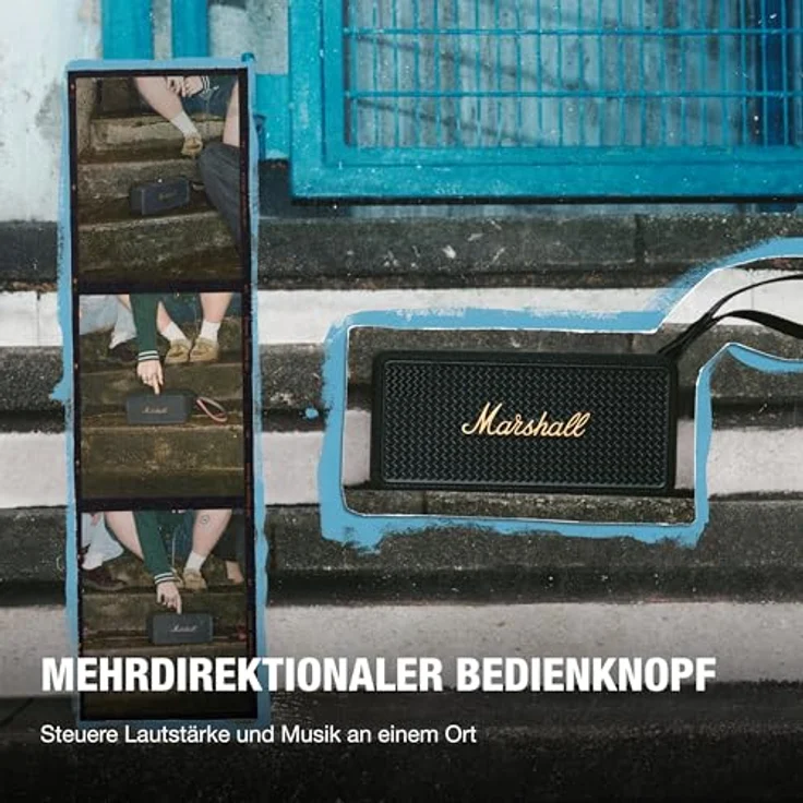 Marshall Middleton II, Tragbarer Bluetooth-Lautsprecher mit über 30 Stunden Spielzeit, wasserdicht nach IP67 – Schwarz und Messing – Bild 5