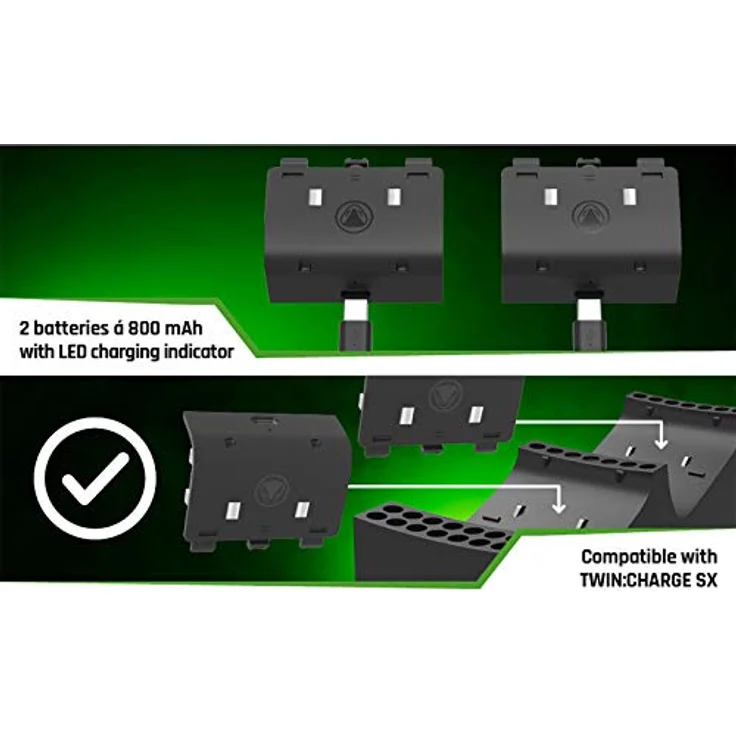 Snakebyte BATTERY:KIT SX, 2 AKKUS für XBOX Series X, schwarz – Bild 3