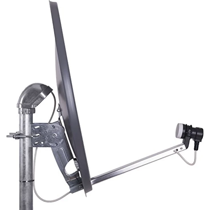 DUR-Line MDA 60cm Anthrazit - Aluminium Satellitenschüssel mit LNB Feedhalterung - Sat Antenne Spiegel Anlage [Digital, Camping, Astra 19,2Grad, DVB-S/S2, Full HD, 4K, 3D] – Bild 5