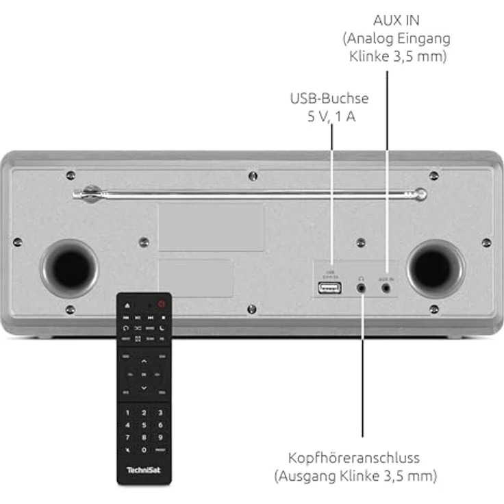 TechniSat DIGITRADIO 320 – Stereo Digitalradio mit DAB+, UKW, CD-Player, Bluetooth, USB, 2x5W RMS, TFT-Farbdisplay, Wecker und Sleeptimer, Silber – Bild 2