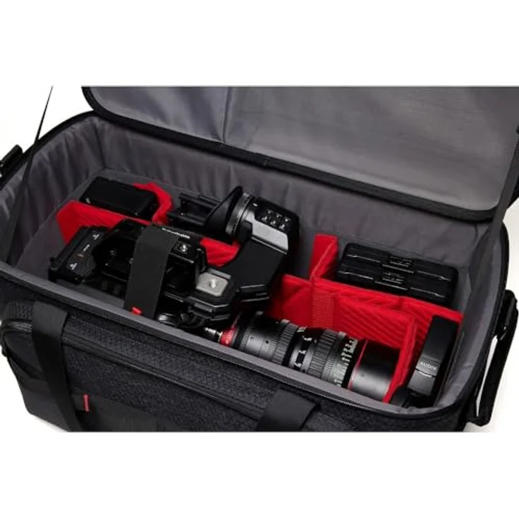 Manfrotto Pro Light Cineloader Large, Kamera-Schultertasche für Profi-Videokameras, wasserfest, Zugriff von oben, dunkelgrau, Größe: groß (L) – Bild 4