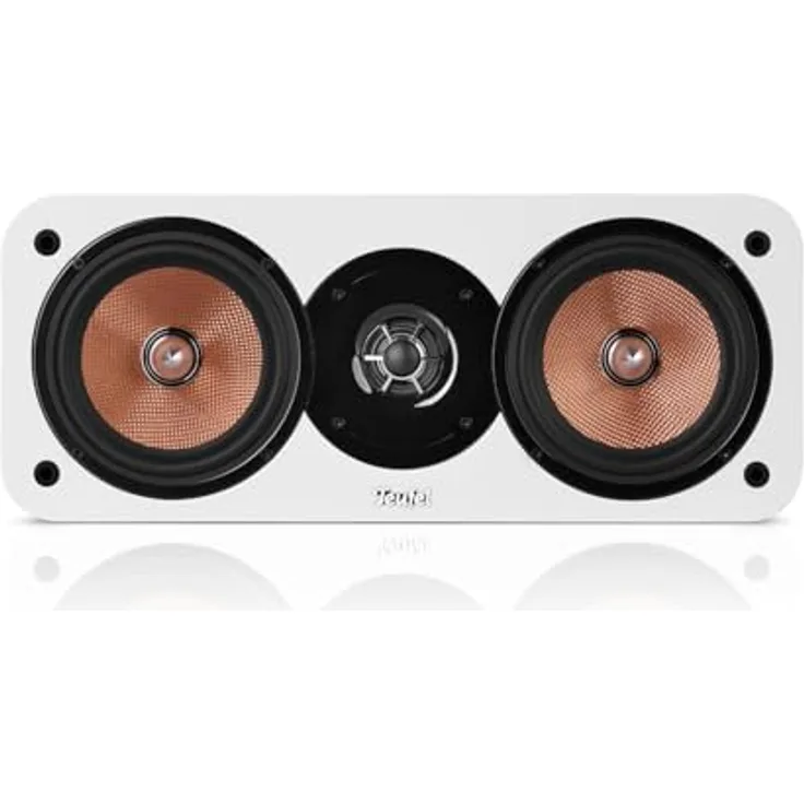 Teufel Ultima Center Lautsprecher, FSC-zertifiziertes Holz, modernes Design, verbesserte Sprachverständlichkeit, weiß